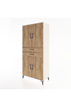 Hyperion Dolap 4 Raflı 2 Çekmeceli 4 Kapaklı 88x44x195 Aytaşı-Çam