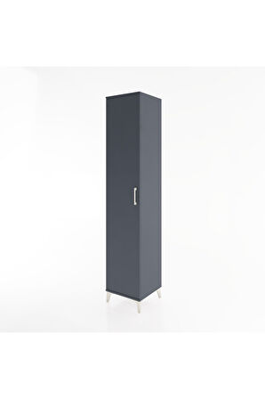 Hyperion Dolap 2 Raflı Tek Kapaklı Tek Askılı 44x44x221 Antrasit-Antrasit