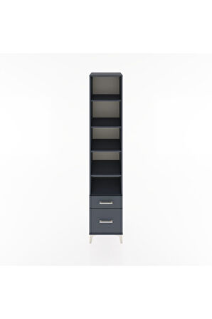 Hyperion Dolap 5 Raflı 2 Çekmeceli 44x44x221 Antrasit-Antrasit