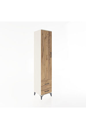 Hyperion Dolap 5 Raflı 2 Çekmeceli Tek Kapaklı 44x44x221 Aytaşı-Çam