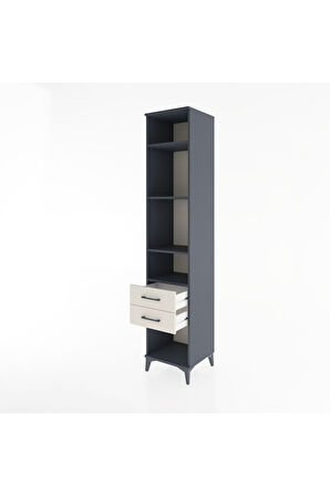 Hyperion Dolap 4 Raflı 2 Çekmeceli 44x44x221 Antrasit-Aytaşı