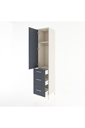 Hyperion Dolap 2 Raflı 3 Çekmeceli Tek Askılı 44x44x221 Aytaşı-Antrasit