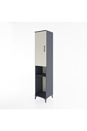 Hyperion Dolap 3 Raflı Tek Kapaklı Tek Askılı 44x44x221 Antrasit-Aytaşı