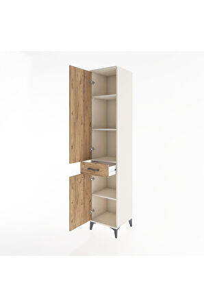 Hyperion Dolap 4 Raflı Tek Çekmeceli 2 Kapaklı 44x44x221 Aytaşı-Çam