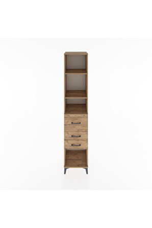 Hyperion Dolap 3 Raflı 3 Çekmeceli 44x44x221 Çam-Çam