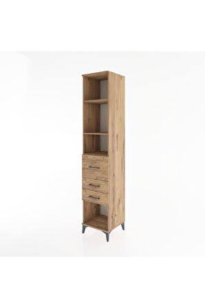 Hyperion Dolap 3 Raflı 3 Çekmeceli 44x44x221 Çam-Çam