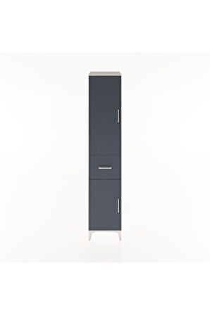 Hyperion Dolap 4 Raflı Tek Çekmeceli 2 Kapaklı 44x44x221 Aytaşı-Antrasit