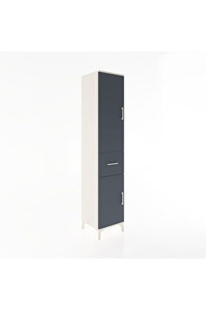 Hyperion Dolap 4 Raflı Tek Çekmeceli 2 Kapaklı 44x44x221 Aytaşı-Antrasit