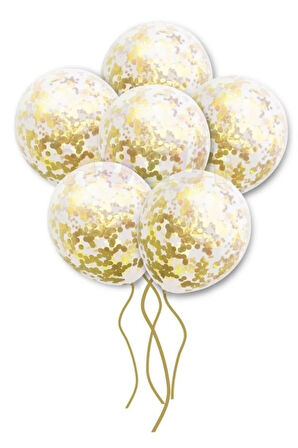 Şeffaf Balon Pul Konfetili 10 Adet Parti Doğum Günü