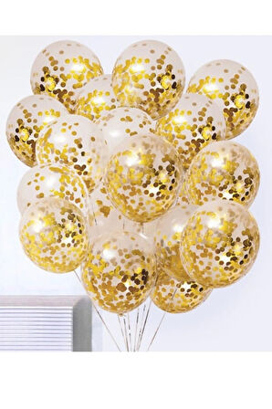 Şeffaf Balon Pul Konfetili 10 Adet Parti Doğum Günü