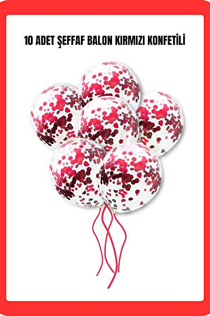 Şeffaf Balon Pul Konfetili 10 Adet 12 inc Parti Doğum Günü