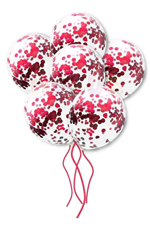 Şeffaf Balon Pul Konfetili 10 Adet 12 inc Parti Doğum Günü