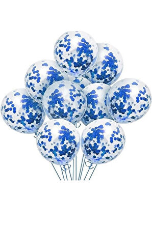 Şeffaf Balon Pul Konfetili 10 Adet Parti Doğum Günü