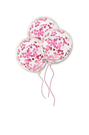 Şeffaf Balon Pul Konfetili 10 Adet Parti Doğum Günü