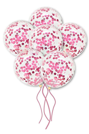 Şeffaf Balon Pul Konfetili 10 Adet Parti Doğum Günü