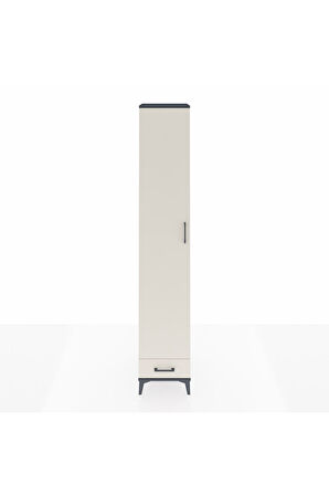 Hyperion Dolap 3 Raflı Tek Çekmeceli Tek Askılı 44x44x243 Antrasit-Aytaşı