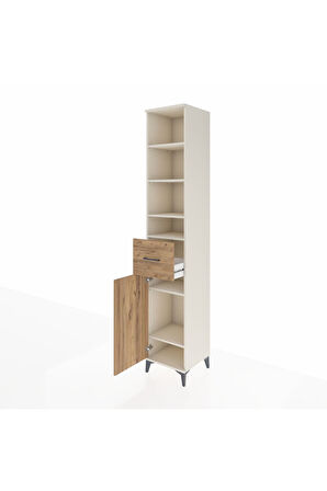 Hyperion Dolap 6 Raflı Tek Çekmeceli Tek Kapaklı 44x44x243 Aytaşı-Çam