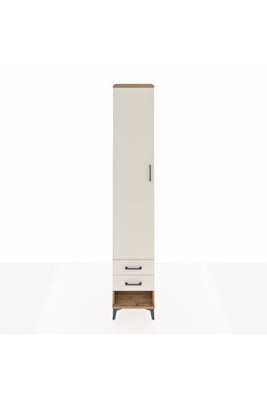 Hyperion Dolap 3 Raflı 2 Çekmeceli Tek Askılı 44x44x243 Çam-Aytaşı