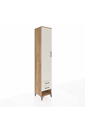 Hyperion Dolap 3 Raflı 2 Çekmeceli Tek Askılı 44x44x243 Çam-Aytaşı