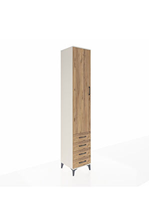 Hyperion Dolap 5 Raflı 4 Çekmeceli Tek Kapaklı 44x44x243 Aytaşı-Çam