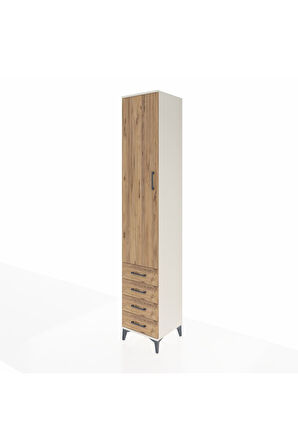 Hyperion Dolap 5 Raflı 4 Çekmeceli Tek Kapaklı 44x44x243 Aytaşı-Çam