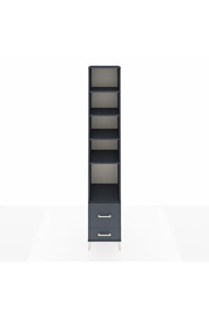 Hyperion Dolap 5 Raflı 2 Çekmeceli 44x44x243 Antrasit-Antrasit