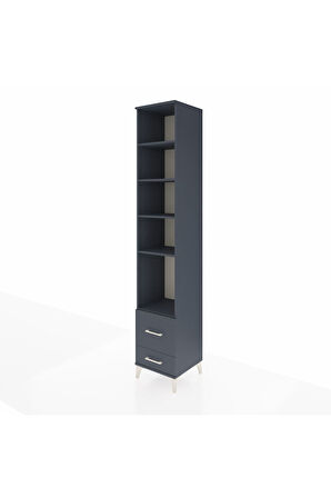 Hyperion Dolap 5 Raflı 2 Çekmeceli 44x44x243 Antrasit-Antrasit