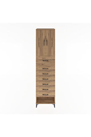 Hyperion Dolap 2 Raflı 7 Çekmeceli 2 Kapaklı 60x44x243 Çam-Çam