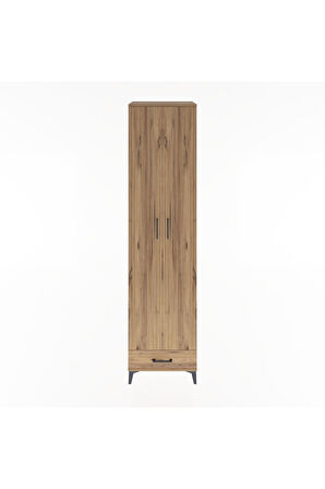 Hyperion Dolap 6 Raflı Tek Çekmeceli 2 Kapaklı 60x44x243 Çam-Çam