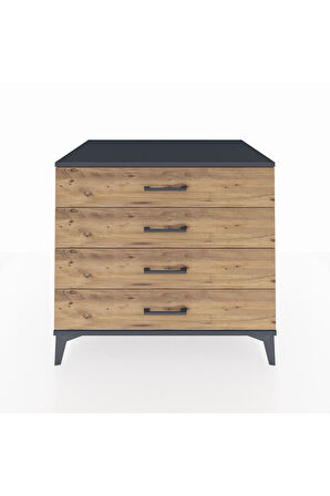 Kronos Şifonyer 4 Çekmeceli 88x59x80 Antrasit-Çam