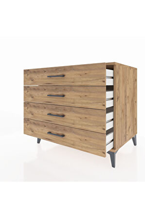Kronos Şifonyer 4 Çekmeceli 88x59x80 Çam-Çam