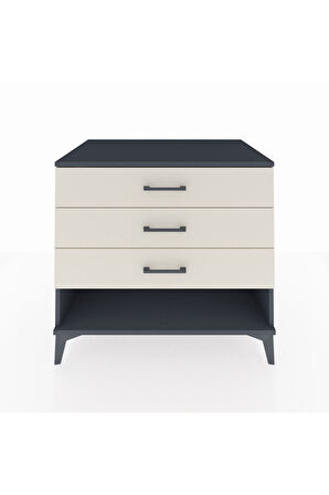 Kronos Şifonyer 3 Çekmeceli 88x59x80 Antrasit-Aytaşı