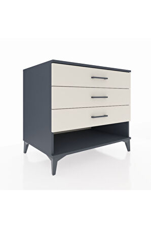 Kronos Şifonyer 3 Çekmeceli 88x59x80 Antrasit-Aytaşı