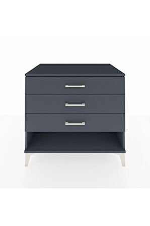 Kronos Şifonyer 3 Çekmeceli 88x59x80 Antrasit-Antrasit