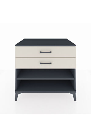 Kronos Şifonyer Tek Raflı 2 Çekmeceli 88x59x80 Antrasit-Aytaşı