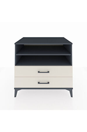 Kronos Şifonyer 2 Raflı 2 Çekmeceli 88x59x80 Antrasit-Aytaşı