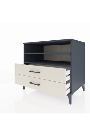 Kronos Şifonyer 2 Raflı 2 Çekmeceli 88x59x80 Antrasit-Aytaşı