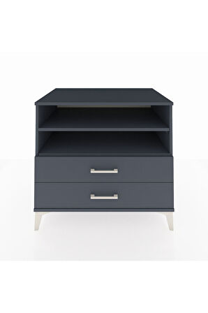 Kronos Şifonyer 2 Raflı 2 Çekmeceli 88x59x80 Antrasit-Antrasit