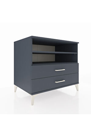 Kronos Şifonyer 2 Raflı 2 Çekmeceli 88x59x80 Antrasit-Antrasit