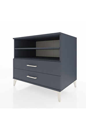 Kronos Şifonyer 2 Raflı 2 Çekmeceli 88x59x80 Antrasit-Antrasit