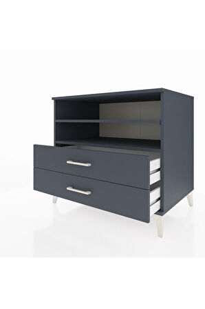 Kronos Şifonyer 2 Raflı 2 Çekmeceli 88x59x80 Antrasit-Antrasit