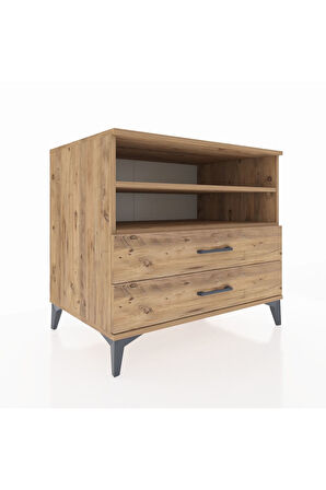 Kronos Şifonyer 2 Raflı 2 Çekmeceli 88x59x80 Çam-Çam