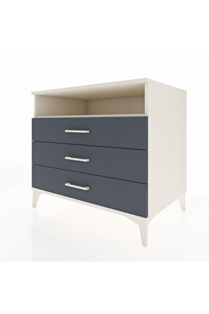 Kronos Şifonyer Tek Raflı 3 Çekmeceli 88x59x80 Aytaşı-Antrasit