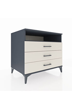 Kronos Şifonyer Tek Raflı 3 Çekmeceli 88x59x80 Antrasit-Aytaşı