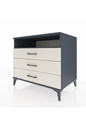 Kronos Şifonyer Tek Raflı 3 Çekmeceli 88x59x80 Antrasit-Aytaşı