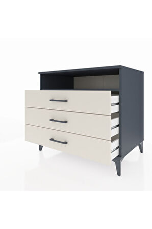 Kronos Şifonyer Tek Raflı 3 Çekmeceli 88x59x80 Antrasit-Aytaşı