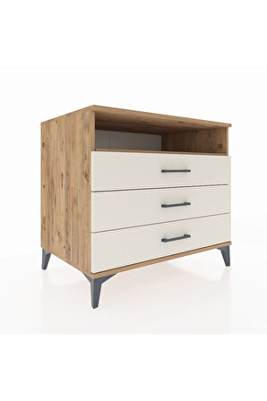 Kronos Şifonyer Tek Raflı 3 Çekmeceli 88x59x80 Çam-Aytaşı