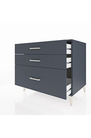 Kronos Şifonyer 3 Çekmeceli 88x59x80 Antrasit-Antrasit