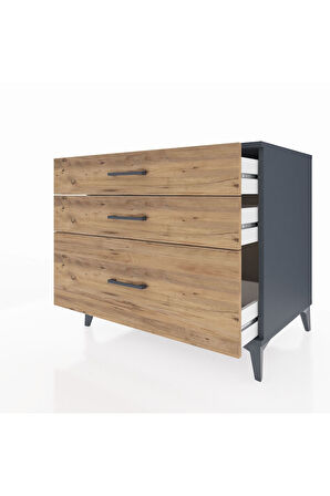 Kronos Şifonyer 3 Çekmeceli 88x59x80 Antrasit-Çam