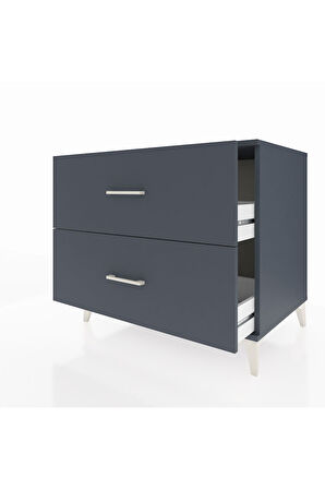 Kronos Şifonyer 2 Çekmeceli 88x59x80 Antrasit-Antrasit